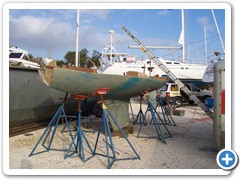 The bottom of the hull is the tickest and most difficult to cut.